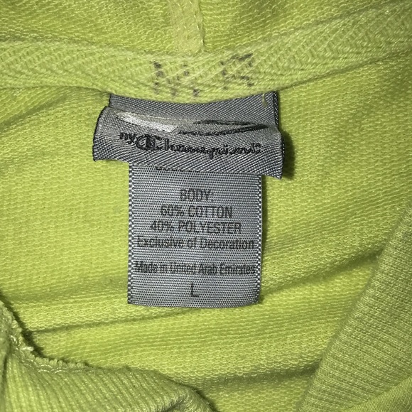 C9 Champion lime green short Sleeves zipper hoodie puff shoulders size large - Picture 7 of 13